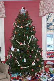 A skinny Christmas tree this year!